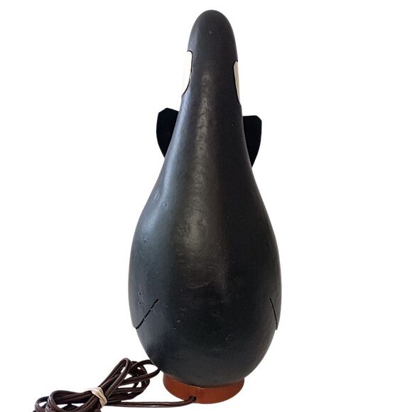 Meadowbrooke Gourd Penquin Lamp Light Handcrafted Carved Holiday Winter Vintage - Picture 6 of 16